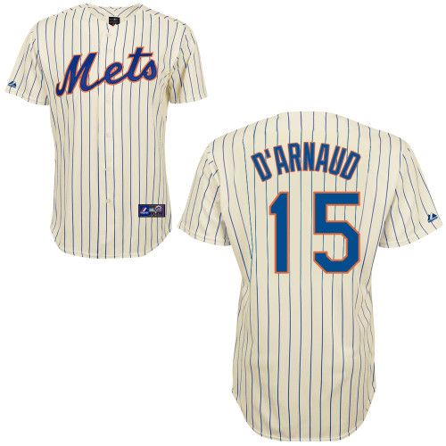 Travis d-Arnaud #15 Youth Baseball Jersey-New York Mets Authentic Home White Cool Base MLB Jersey